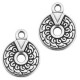 DQ metal charm Bohemian style with hole Antique silver