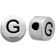 DQ metal alphabet bead letter G Antique silver