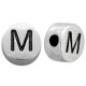DQ metal alphabet bead letter M Antique silver