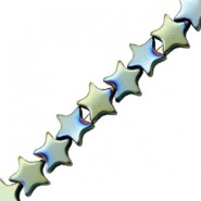 Hematite beads Star 6mm Indicolite blue