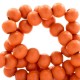 Wood beads round 6mm Fire orange