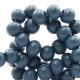 Wood beads round 8mm Aegean blue
