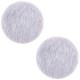 Cabochon with Faux fur 12mm Light grey