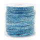 Round DQ leather cord 3mm Vintage barberry blue metallic