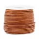 Round DQ leather cord 1mm Vintage copper brown